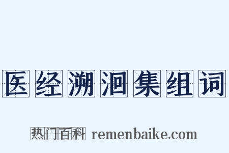 医经溯洄集组词是什么意思的图片